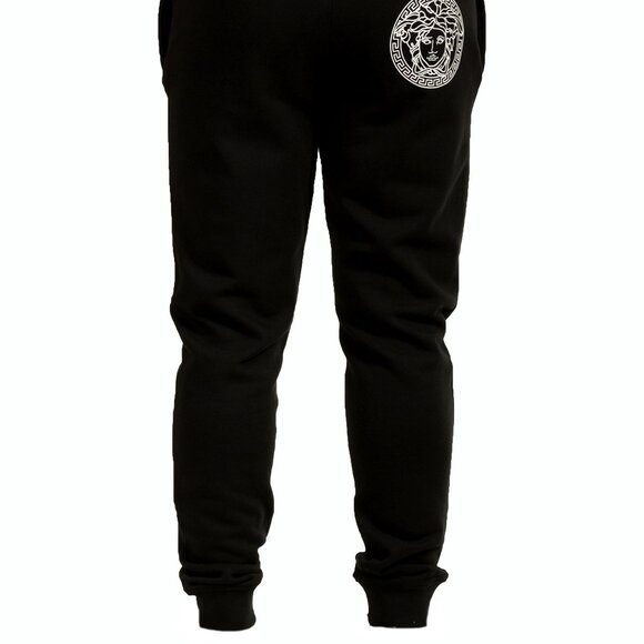 Versace Men's Black & White Logo Medusa Head Sweat Track Pants US S IT 48 - Picture 4 of 6